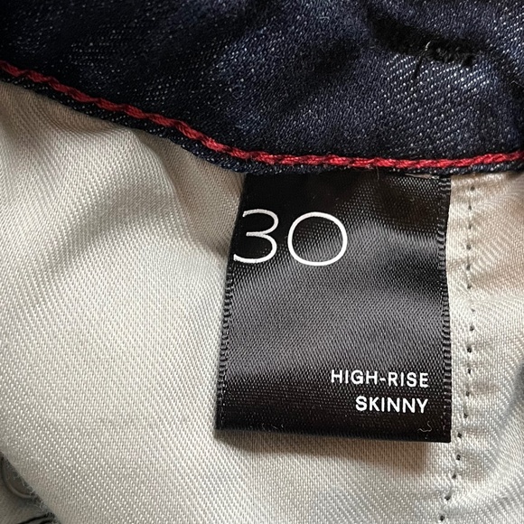 Anthropologie Pilcro High Rise Skinny Dark Blue Denim - Picture 6 of 8
